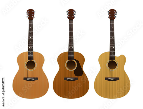Set of acoustic guitars