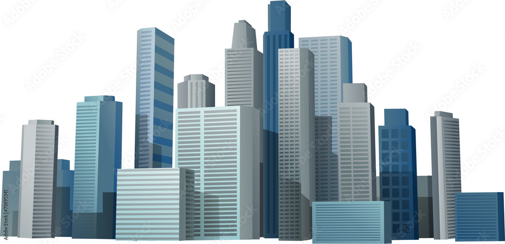 Fototapeta premium Vector 3d cityscape buildings background