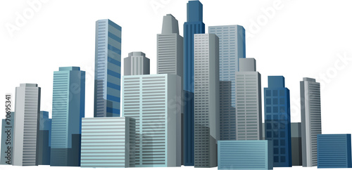 Vector 3d cityscape buildings background