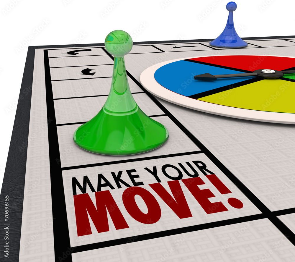 Make Your Move Board Game Piece Action Forward Turn Иллюстрация Stock |  Adobe Stock