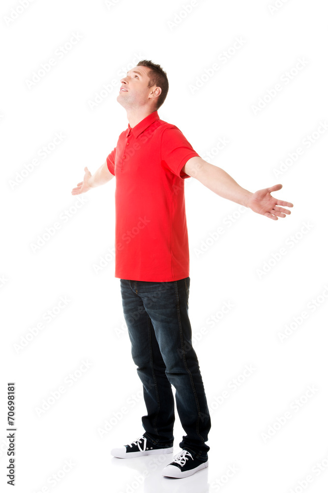 Happy man with outstretched arms. Happy man with outstretched arms.