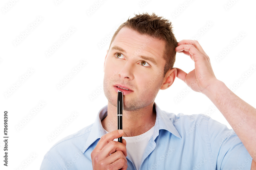 Handsome young thoughtful man Handsome young thoughtful man