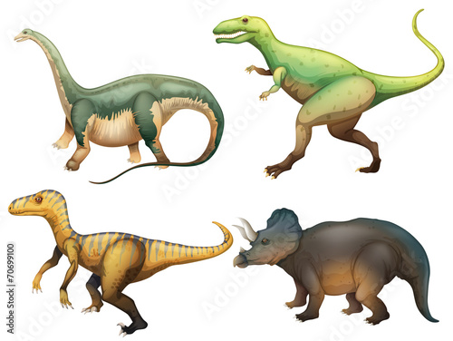 Fototapeta Naklejka Na Ścianę i Meble -  Four dinosaurs