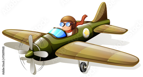 A vintage plane with a pilot