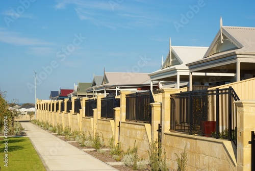 Newly build Australian houses in Badivis, Western Australia.