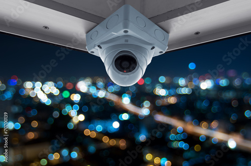 CCTV and night city scene