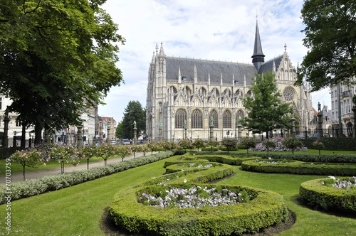 Place du Petit Sablon and Church of Our Blessed Lady of the Sabl photo