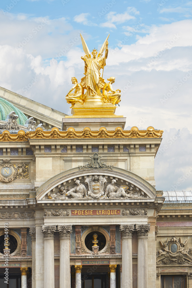 The Opera Garnier golden statue in Paris