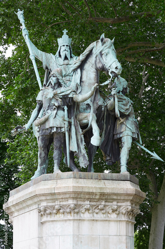 Charlemagne statue in Paris near Notre Dame