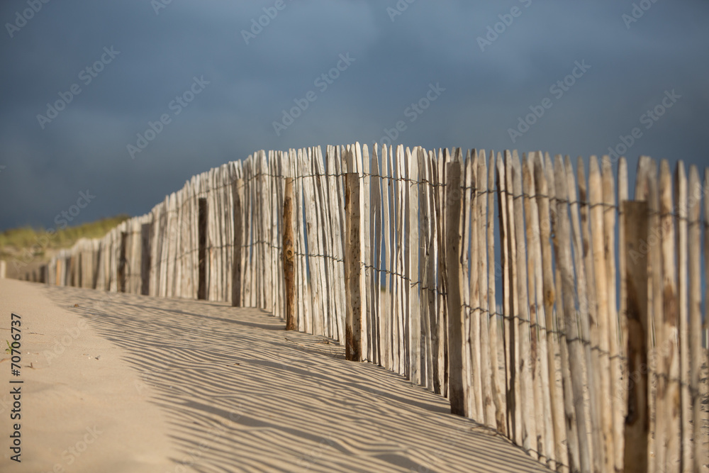 wooden fence at beach
