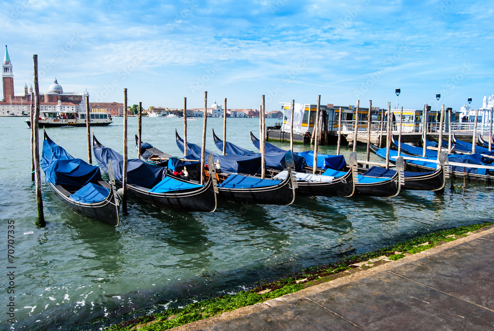 Venetian gondolas, Venice, Italy 