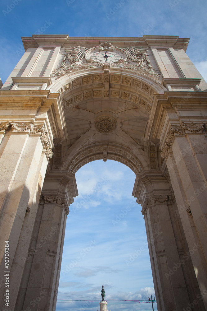 The Rua Augusta Arch in Lisbon. Here are the sculptures made of