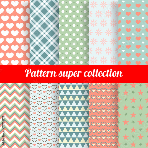 Collection of Chic Vector Seamless patterns.