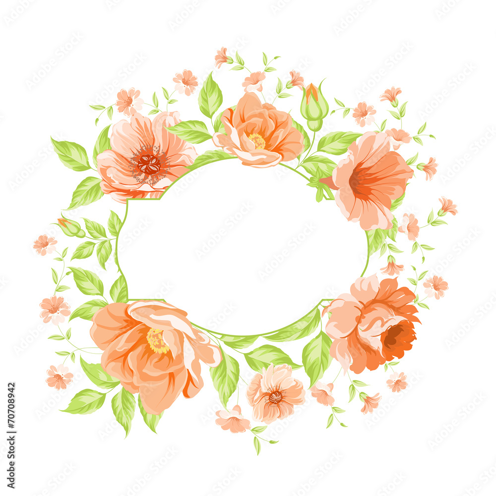 Luxurious color peony label. Luxurious color peony label.