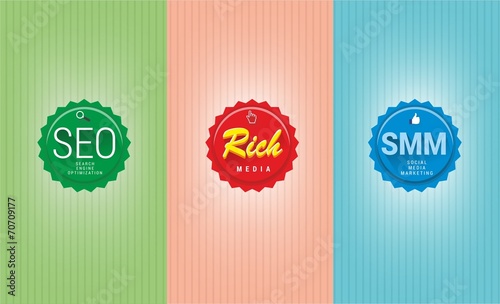 SEO, RIch Media and SMM Icon set (Inetrnet marketing kit)