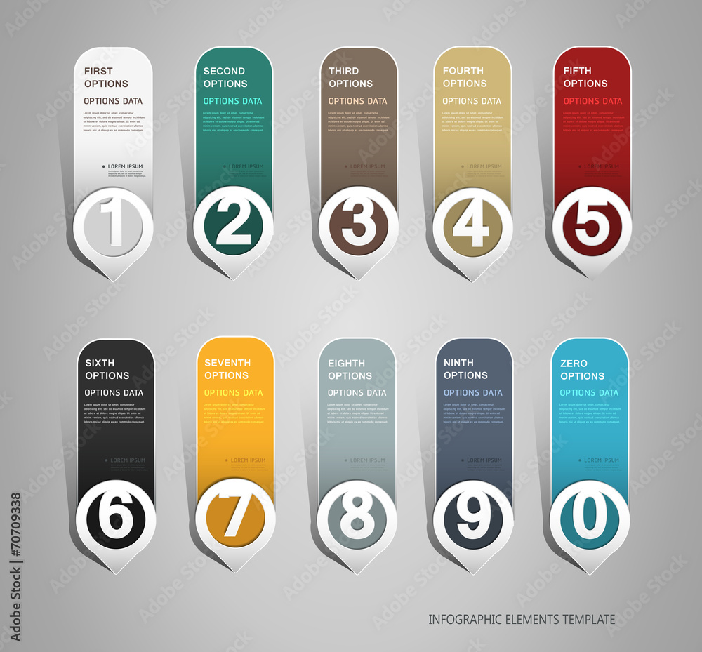 Numbered banners,element for infographics. Numbered banners,element for infographics.