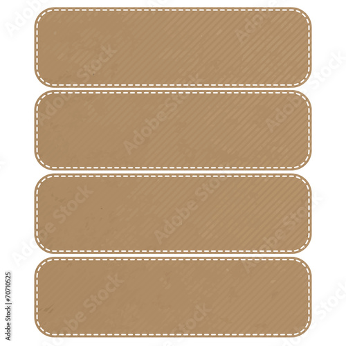 Tag recycled paper craft stick on white background, vector illus