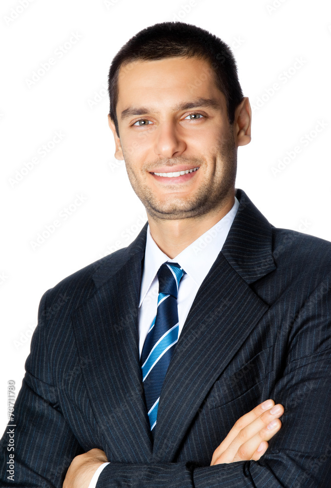 Portrait of happy smiling businessman, isolated Portrait of happy smiling businessman, isolated