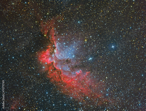 nebula imaged with a telecope and a scientific CCD camera