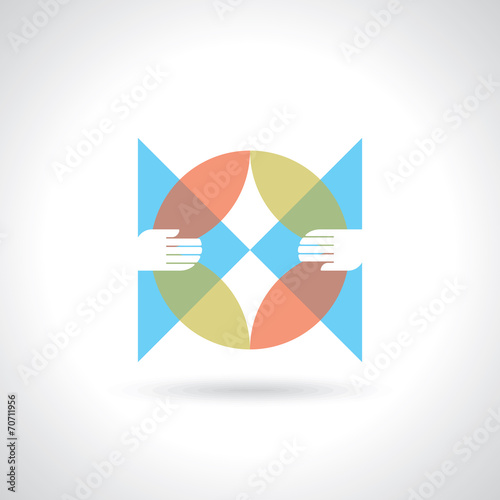 Teamwork Hands icon, Vector illustration