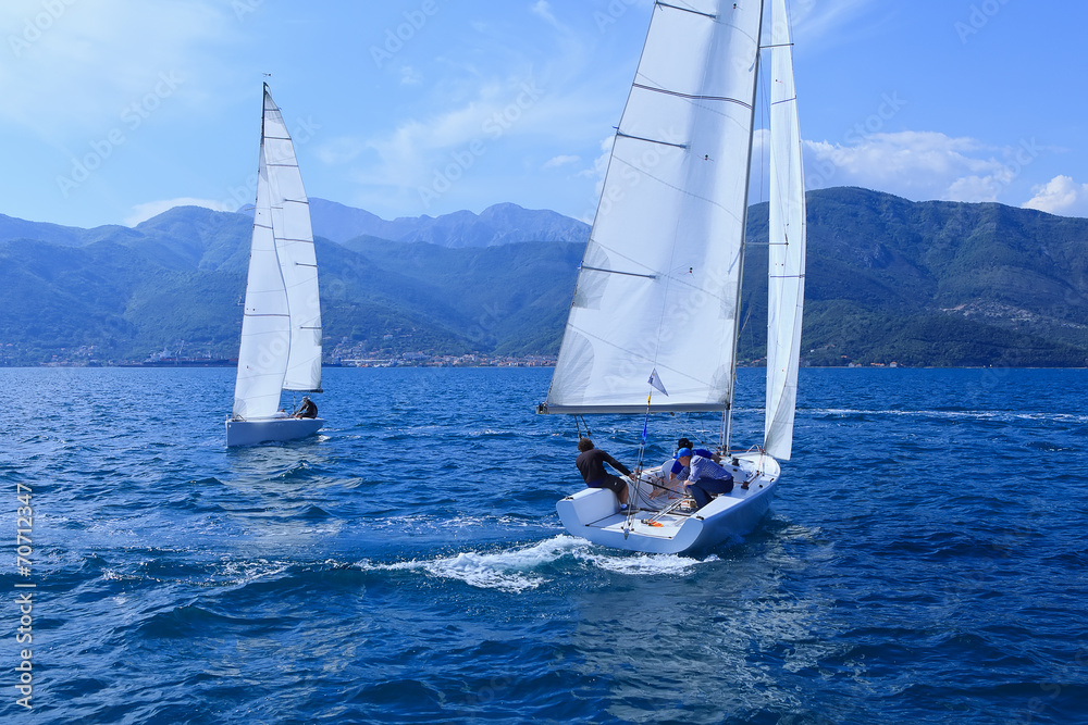 Obraz premium Outdoor activities. The sailing yachts