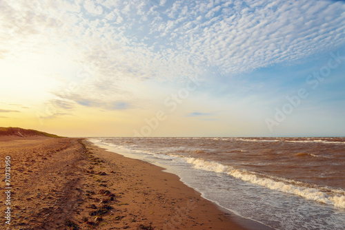 Ocean beach in the morning photo