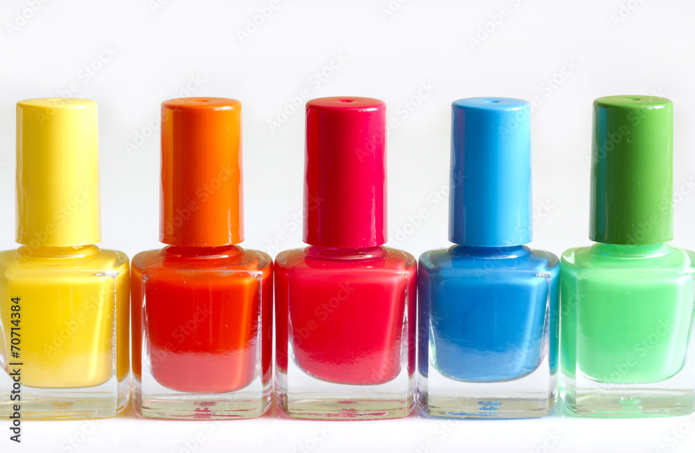 Colorful nail polish abstract closeup Colorful nail polish abstract closeup