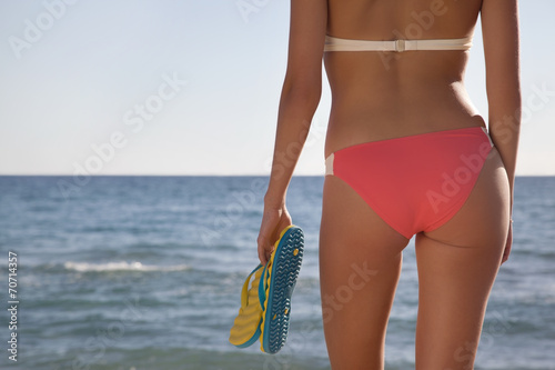 Young girl on a beach resort