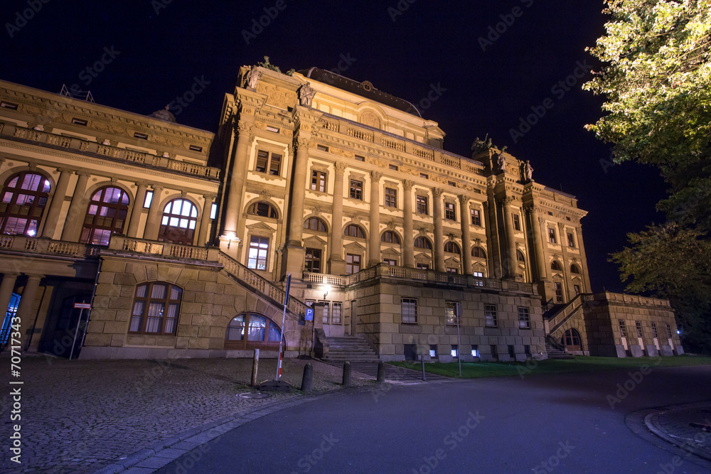 theater wiesbaden germany at night