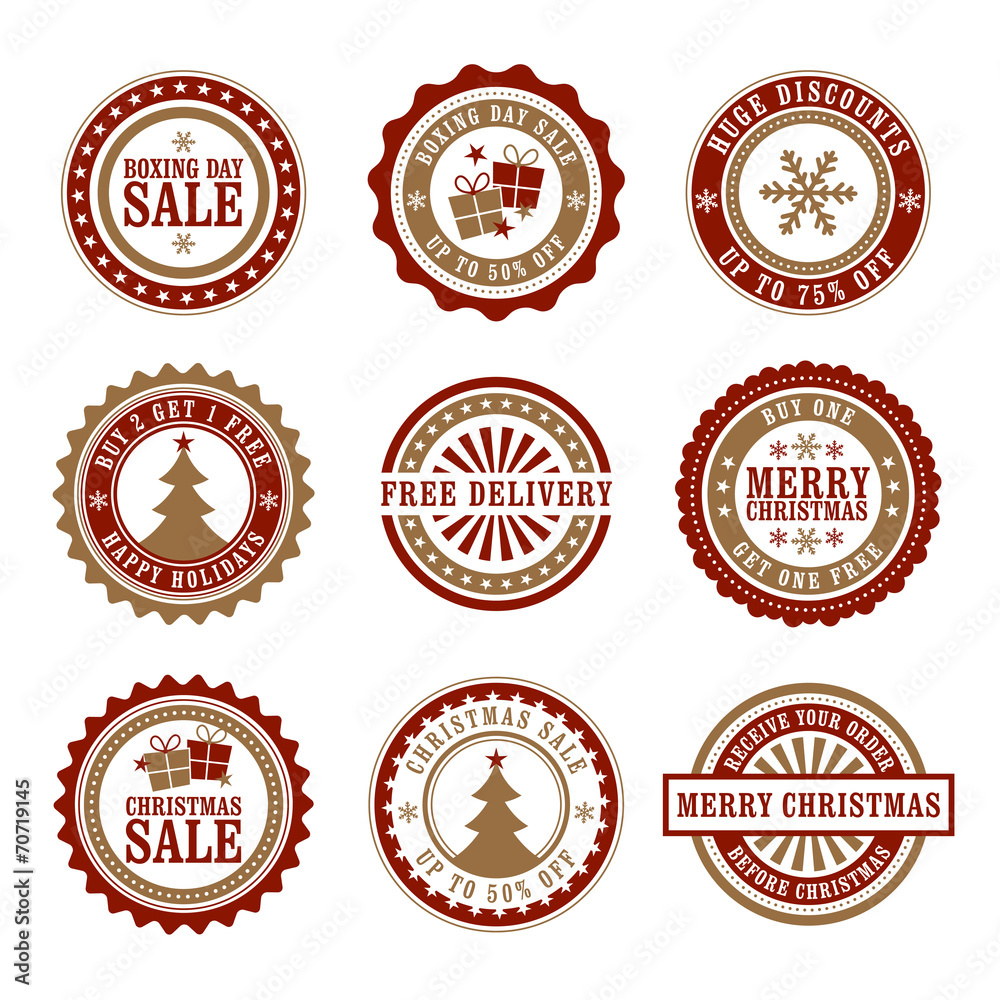 Christmas & Boxing Day Retail Badges