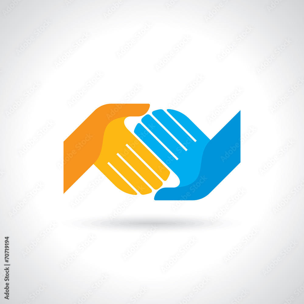Obraz premium Teamwork symbol. Multicolored hands