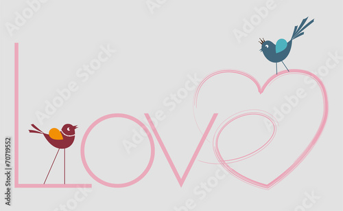 hearted love writing and birds