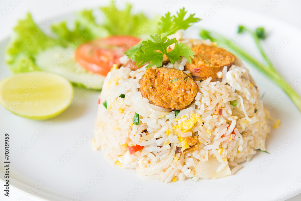Macro Grill Northern Thai Sausage fried rice with egg Macro Grill Northern Thai Sausage fried rice with egg