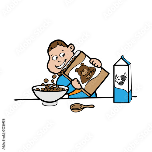 Boy and cereal milk