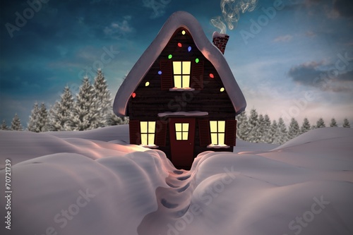 Composite image of christmas house