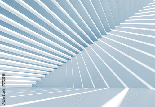 Abstract empty blue 3d interior background with staircase #70723588