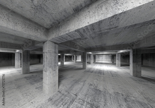 Fototapeta Naklejka Na Ścianę i Meble -  Empty abstract industrial concrete interior. 3d illustration