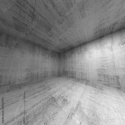 Empty room, abstract concrete 3d interior. Wide angle