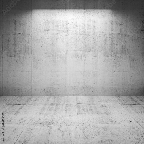 Abstract white concrete 3d interior with light spot