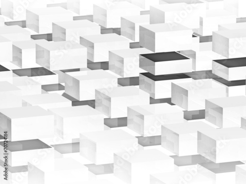 Abstract digital 3d background with white boxes pattern