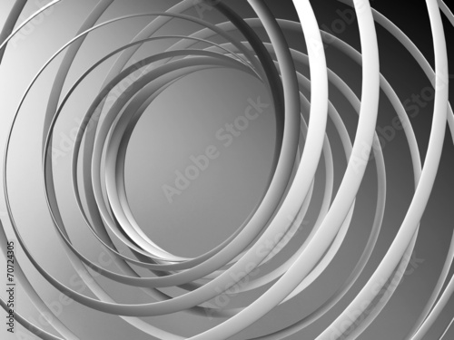 Fototapeta Monochromatyczny abstrakta 3d spirali tło