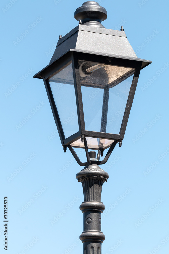 Grey street lamp
