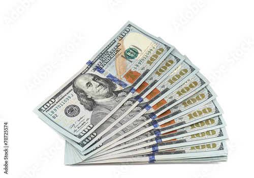 Stack of new 100 dollar bills
