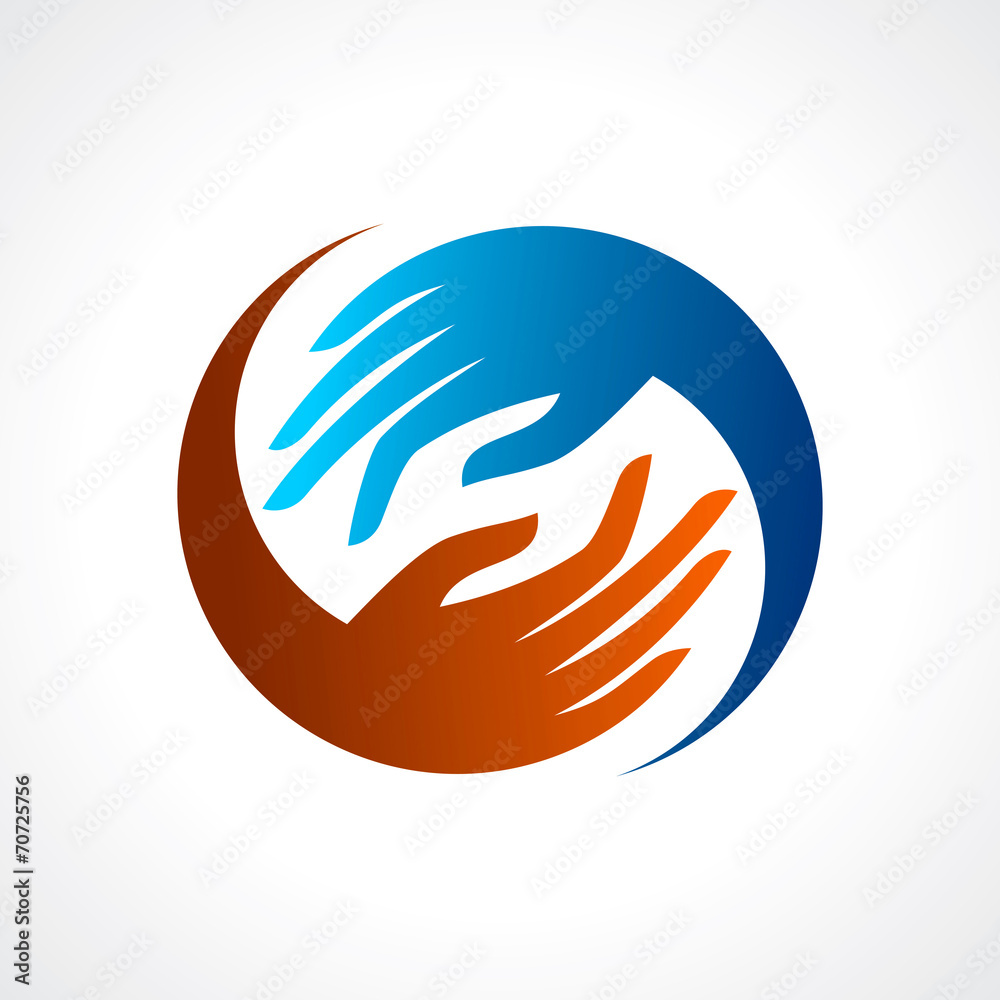 creative hand icon, arrange hand and make round shape creative hand icon, arrange hand and make round shape