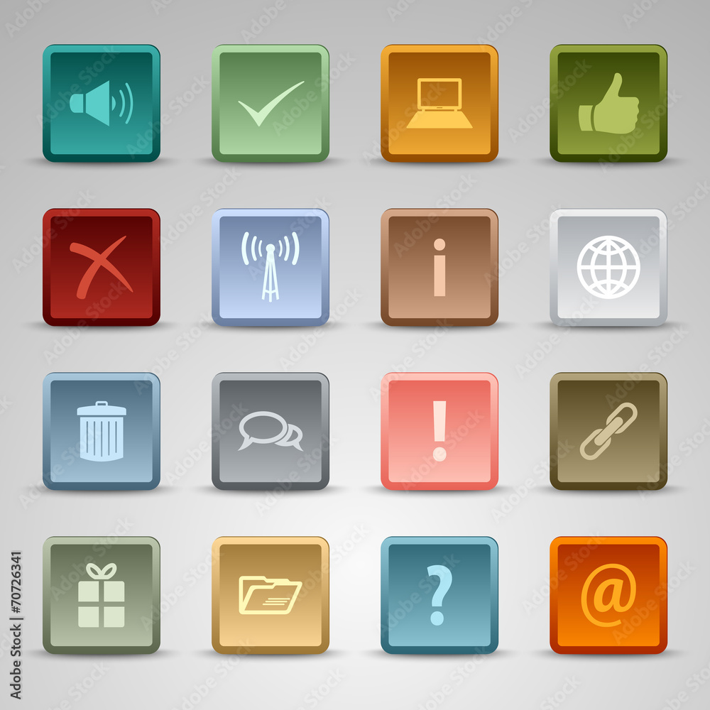 Colored set square web buttons template Colored set square web buttons template