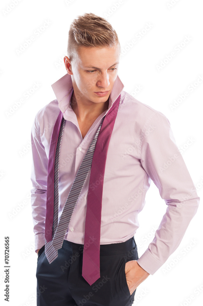 Dressing Purple Shirt Gray Pants Black Stock Photo 175275209 | Shutterstock