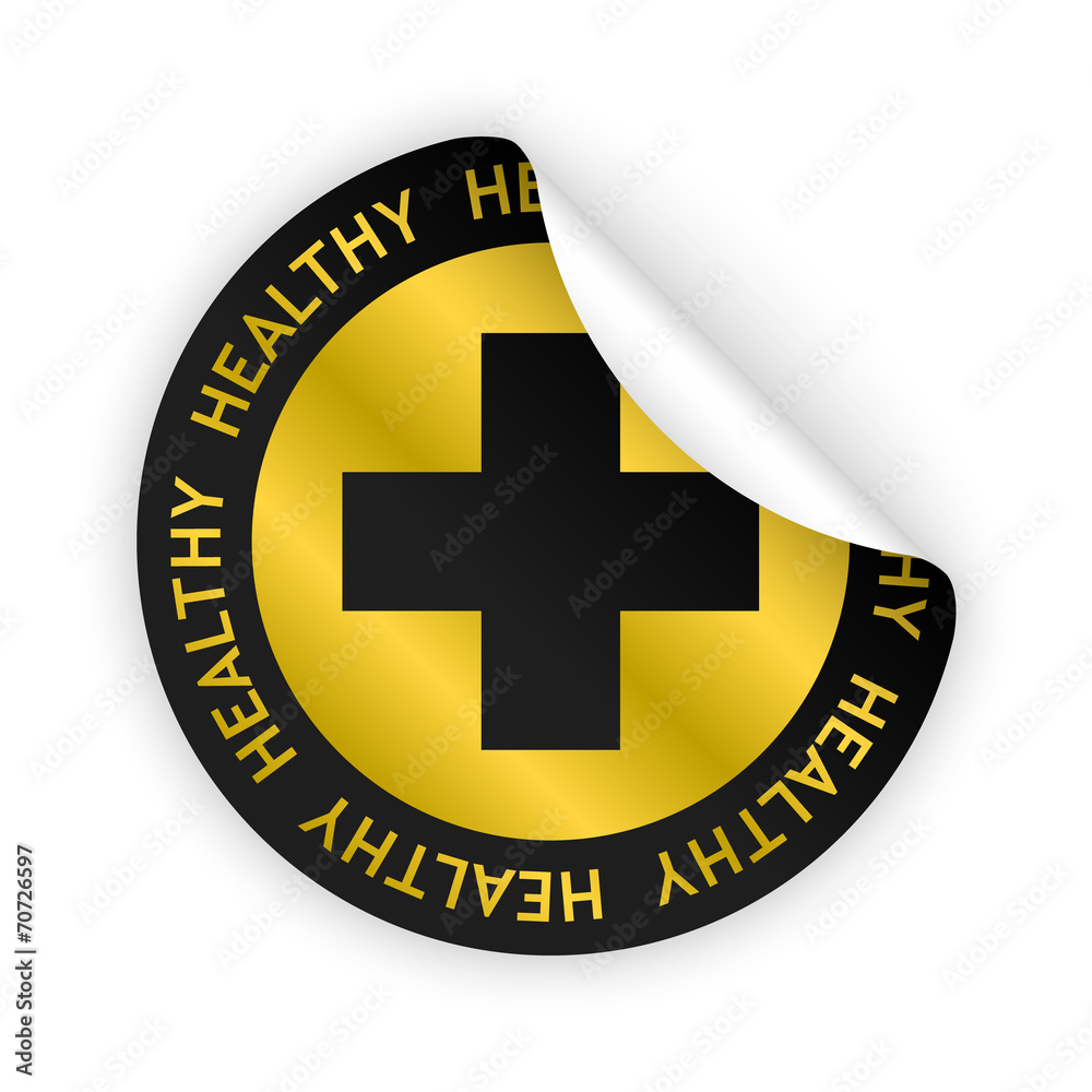 Fototapeta premium vector healthy product bent sticker