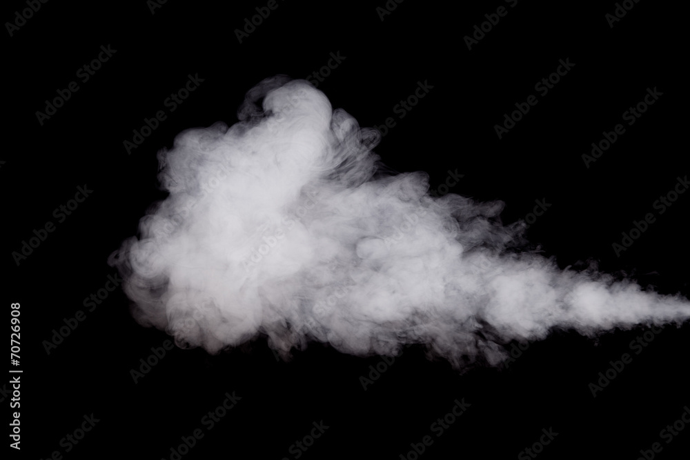 White smoke on black background - obrazy, fototapety, plakaty 