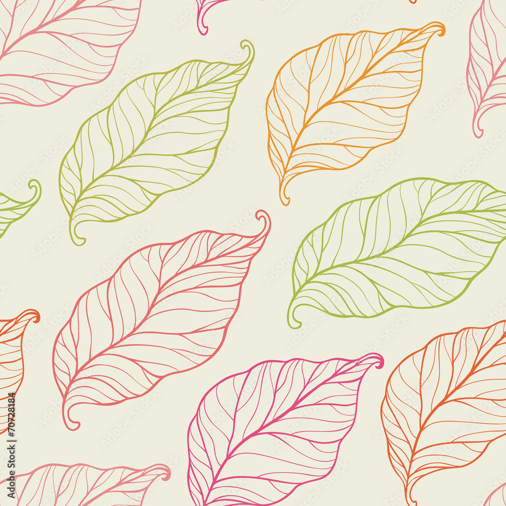 Obraz premium Seamless pattern with leaves