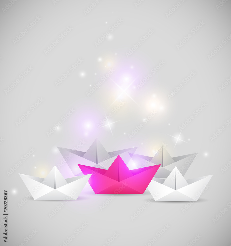 Background with paper boat Background with paper boat